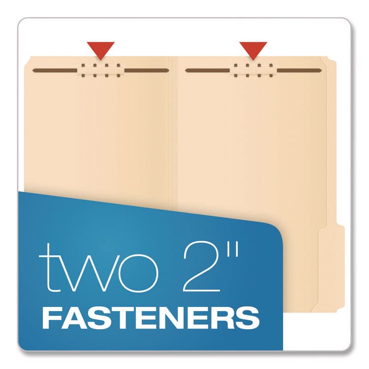 TOPS BUSINESS FORMS Manila Fastener Folders, 1/3-Cut Tab: Right, Expands 1.5", 2 Fasteners, Legal Size, Manila, 50/Box (PFX29538GW) thumbnail 2