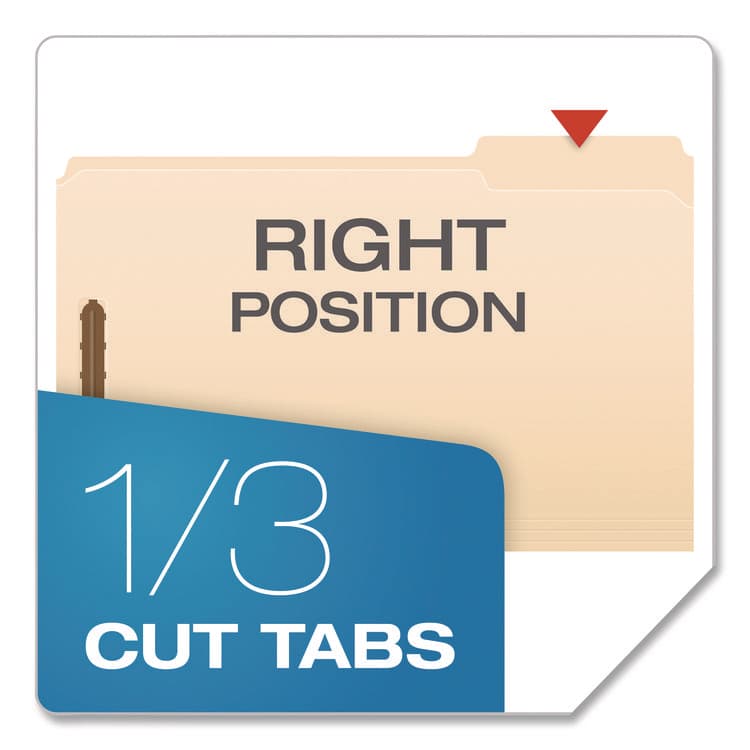 TOPS BUSINESS FORMS Manila Fastener Folders, 1/3-Cut Tab: Right, Expands 1.5", 2 Fasteners, Legal Size, Manila, 50/Box (PFX29538GW) thumbnail 4