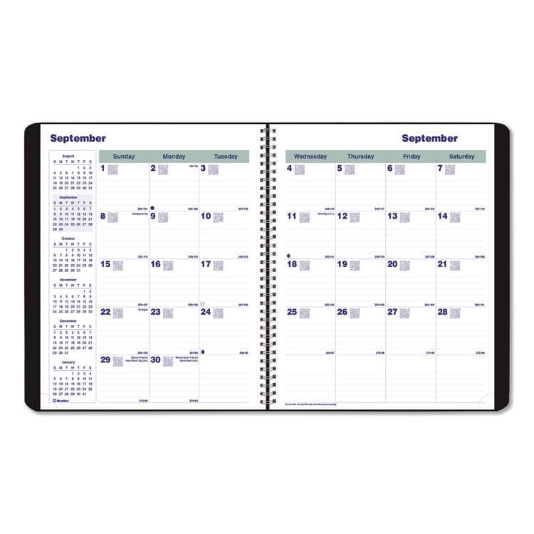 REDIFORM OFFICE PRODUCTS Plan and Link Monthly Planner, 9.25 x 7.25, Black Distressed Faux Leather Cover, 16-Month: Sept 2024 to Dec 2025 (REDC120081T) thumbnail 3