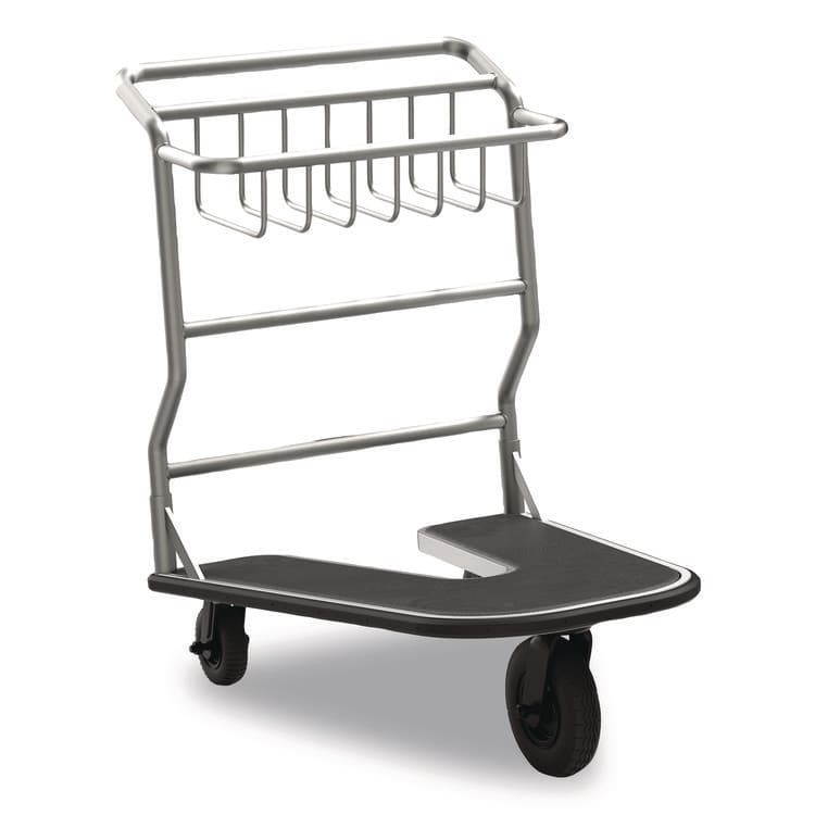 SUNCAST CORPORATION Nesting Luggage Cart with Rubber Platform, Capacity, 300 lb Capacity, 27 x 37 x 37.5, Silver/Black (SUAMLCNR600)