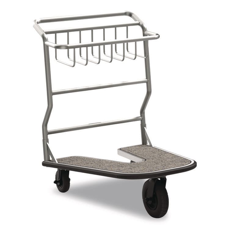 SUNCAST CORPORATION Nesting Luggage Cart with Carpeted Platform, 300 lb Capacity, 27 x 37 x 37.5, Silver/Black (SUAMLCNC600)
