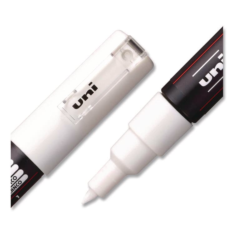 UNI Water-Based Paint Markers, Extra-Fine Bullet Tip, Assorted Colors, 8/Pack (UBCPC1M8C) thumbnail 4