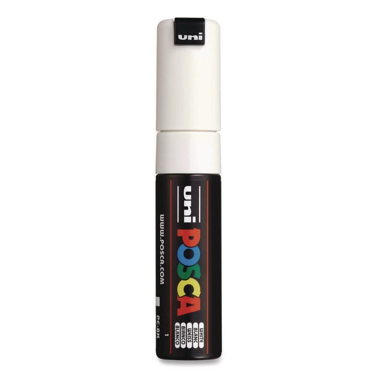 UNI Water-Based Paint Markers, Broad Chisel Tip, White (UBCPC8KWHITE)