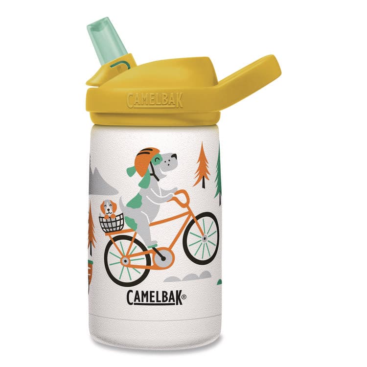 CAMELBAK Eddy + Kids Water Bottle, Biking Dogs Design, 12 oz, Multicolor (WLB2665107035)