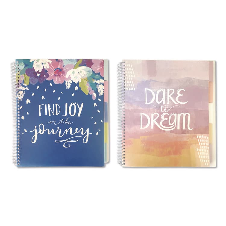 CAROLINA PAD, LLC Silver Lining Five-Subject Spiral Notebook, Medium/College Rule, Randomly Assorted Cover Color/Design, (150) 11 x 9 Sheets (WLB17504)