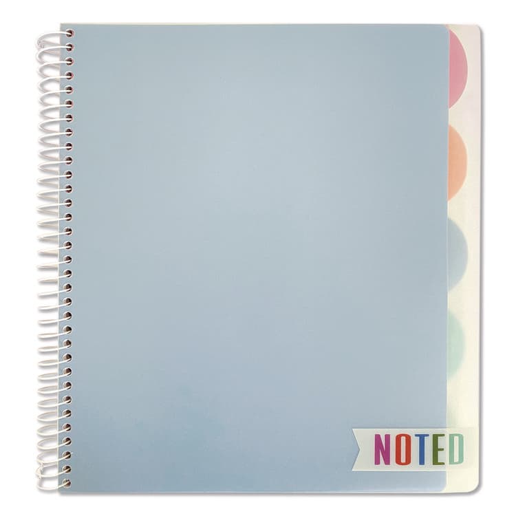 CAROLINA PAD, LLC Noted Five-Subject Spiral Notebook, Medium/College Rule, Randomly Assorted Cover Color, (150) 11 x 8.5 Sheets (WLB17514)