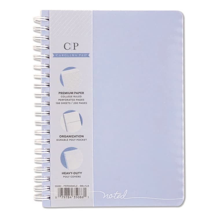 CAROLINA PAD, LLC Noted Personal Notebook, Medium/College Rule, Randomly Assorted Cover Color, (100) 7 x 5 Sheets (WLB35083) thumbnail 4