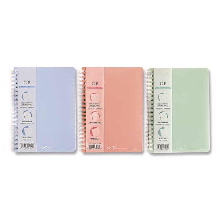CAROLINA PAD, LLC Noted Personal Notebook, Medium/College Rule, Randomly Assorted Cover Color, (100) 7 x 5 Sheets (WLB35083)