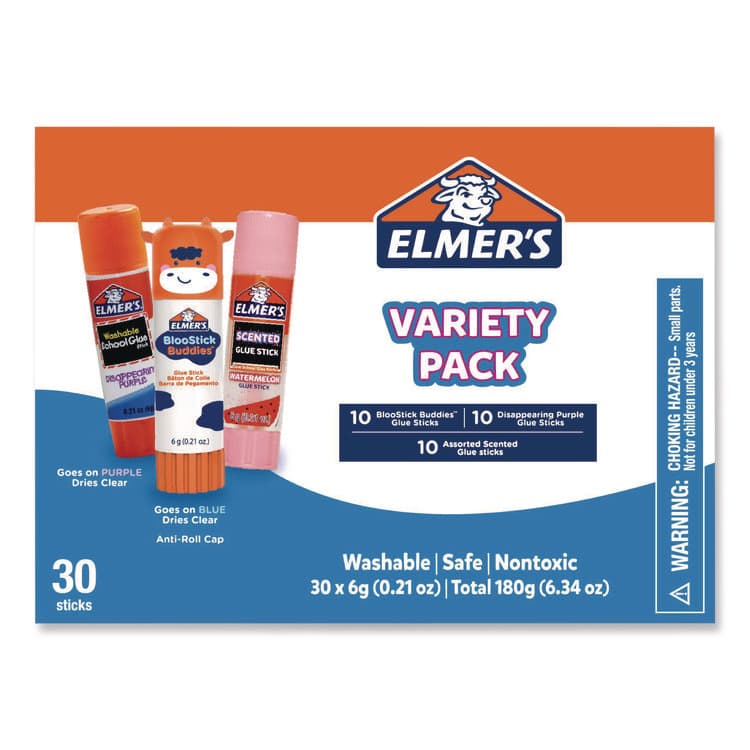 ELMER'S PRODUCTS, . Glue Stick Variety Pack, 0.21 oz, Dries Clear, 30/Pack (SAN2213791)