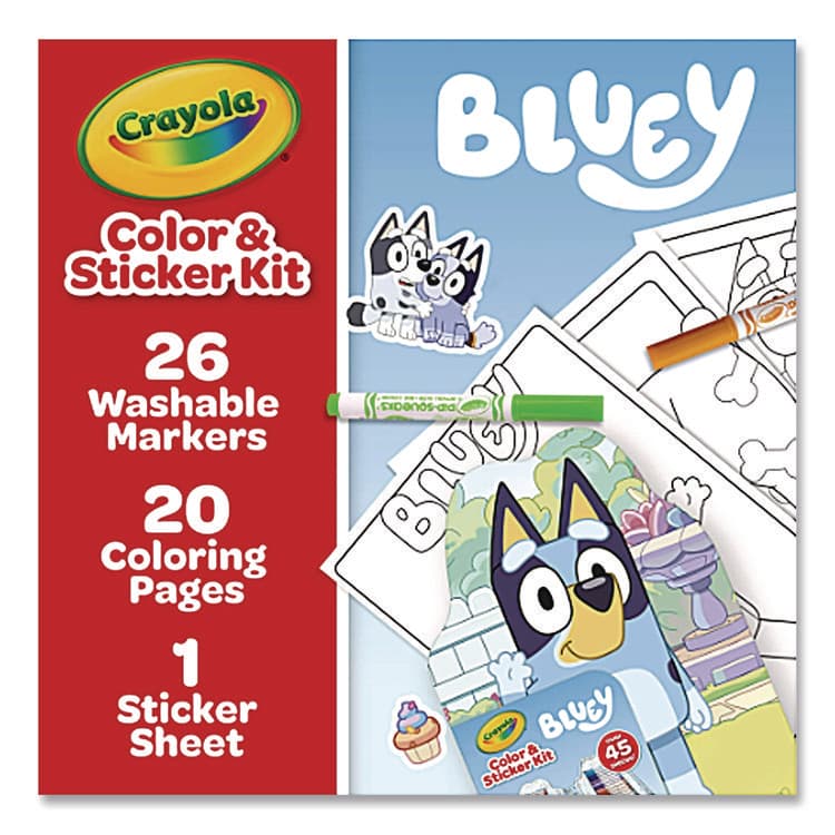 BINNEY & SMITH / CRAYOLA Bluey Color and Sticker Kit, Includes 26 Markers, Ages 5 and Up, 20 Pages (CYO41235) thumbnail 3