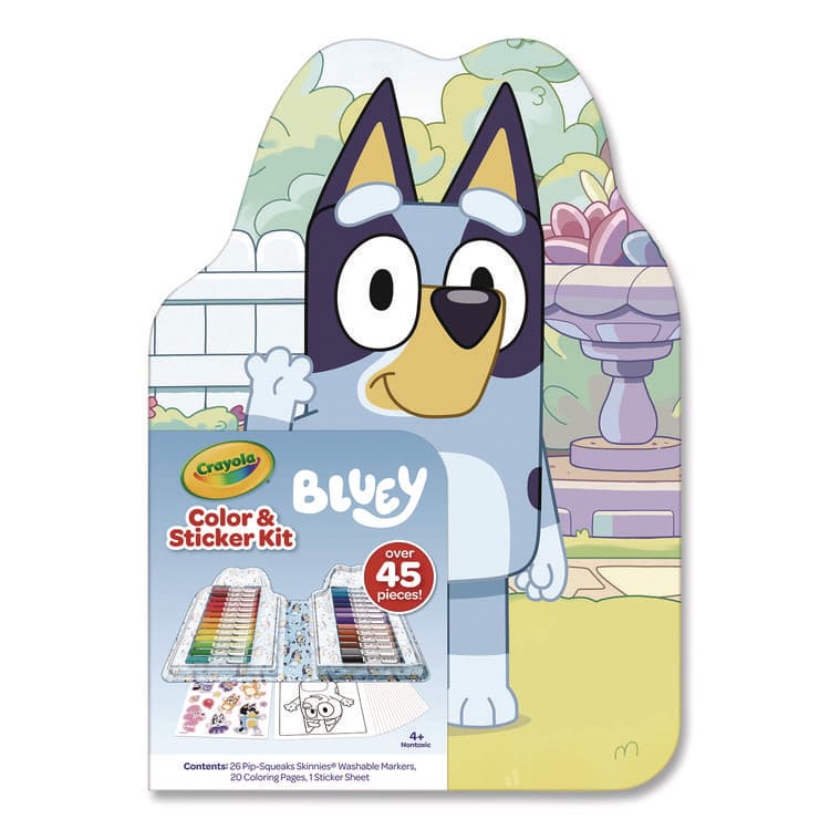 BINNEY & SMITH / CRAYOLA Bluey Color and Sticker Kit, Includes 26 Markers, Ages 5 and Up, 20 Pages (CYO41235)