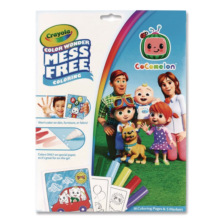 BINNEY & SMITH / CRAYOLA Cocomelon Color Wonder Kit, Includes Five Markers, Ages 3 and Up, 18 Pages (CYO752788)