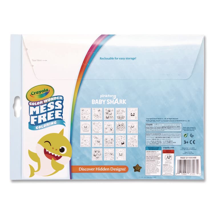 BINNEY & SMITH / CRAYOLA Pinkfong Baby Shark Color Wonder Kit, Includes Five Markers, Ages 3 and Up, 18 Pages (CYO757103) thumbnail 3