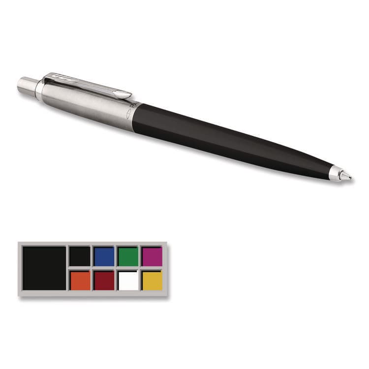 SANFORD Jotter Ballpoint Pen, Retractable, Medium 0.7 mm, Blue Ink, Black/Chrome Barrel (PAR2096873) thumbnail 2