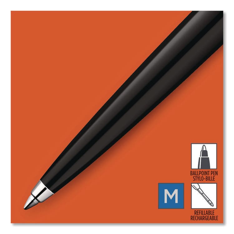 SANFORD Jotter Ballpoint Pen, Retractable, Medium 0.7 mm, Blue Ink, Black/Chrome Barrel (PAR2096873) thumbnail 3