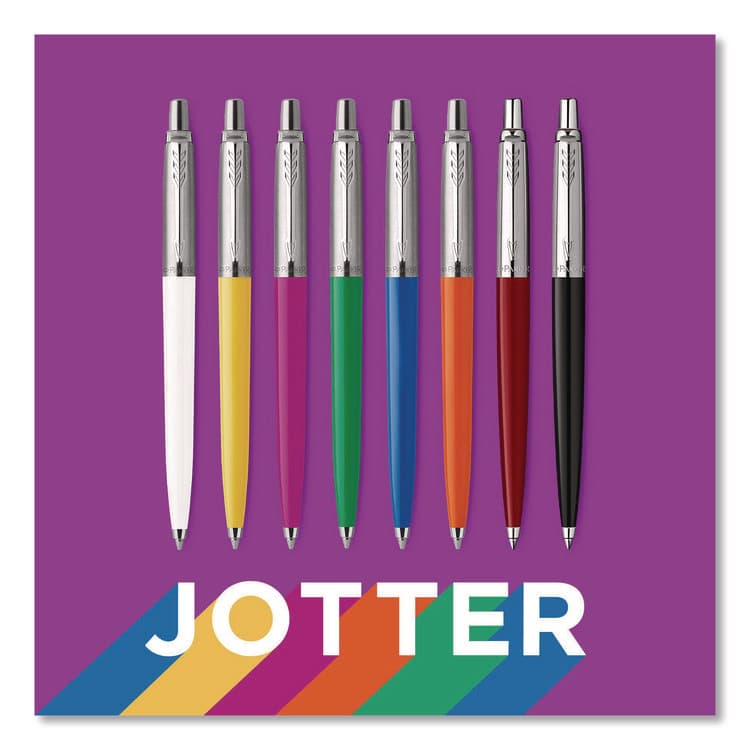 SANFORD Jotter Ballpoint Pen, Retractable, Medium 0.7 mm, Blue Ink, Black/Chrome Barrel (PAR2096873) thumbnail 4