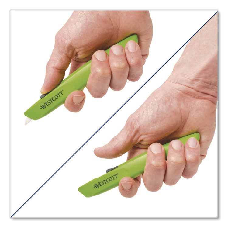ACME UNITED CORPORATION Full-Size Safety Cutter, ABS Handle, Green, 12/Pack (WTC00659) thumbnail 2