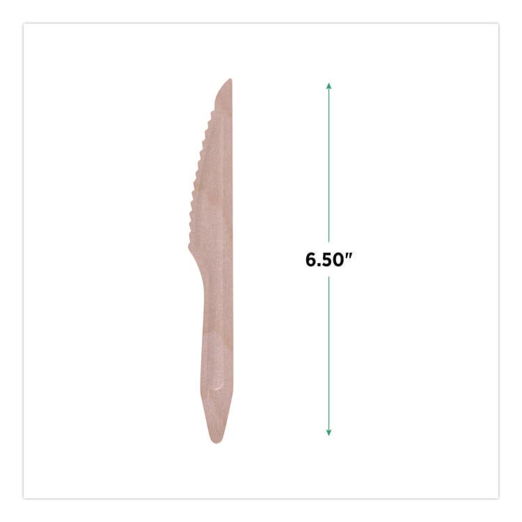 ECO-PRODUCTS,INC. Wood Cutlery, General Purpose Knife, Natural, 500/Carton (ECOEPS211W) thumbnail 2