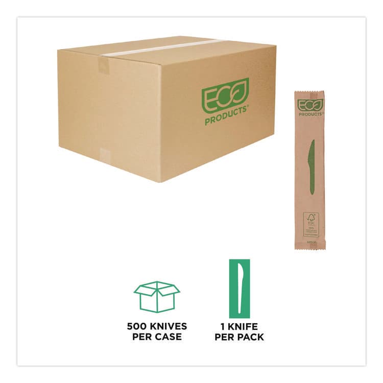 ECO-PRODUCTS,INC. Wood Cutlery, General Purpose Knife, Natural, 500/Carton (ECOEPS211W) thumbnail 4