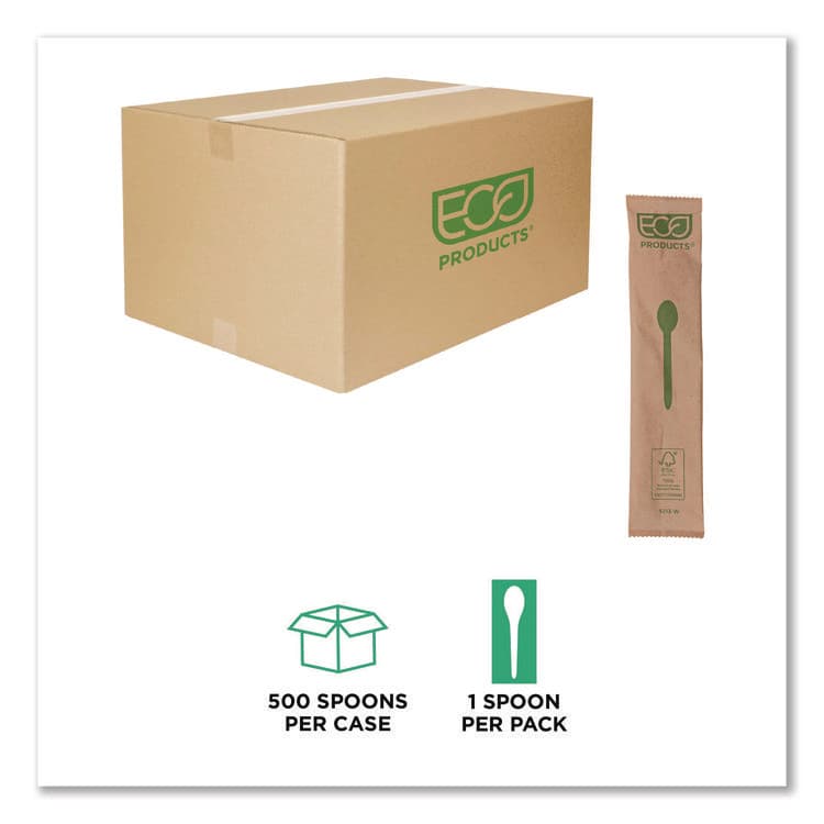 ECO-PRODUCTS,INC. Wood Cutlery, General Purpose Spoon, Natural, 500/Carton (ECOEPS213W) thumbnail 4