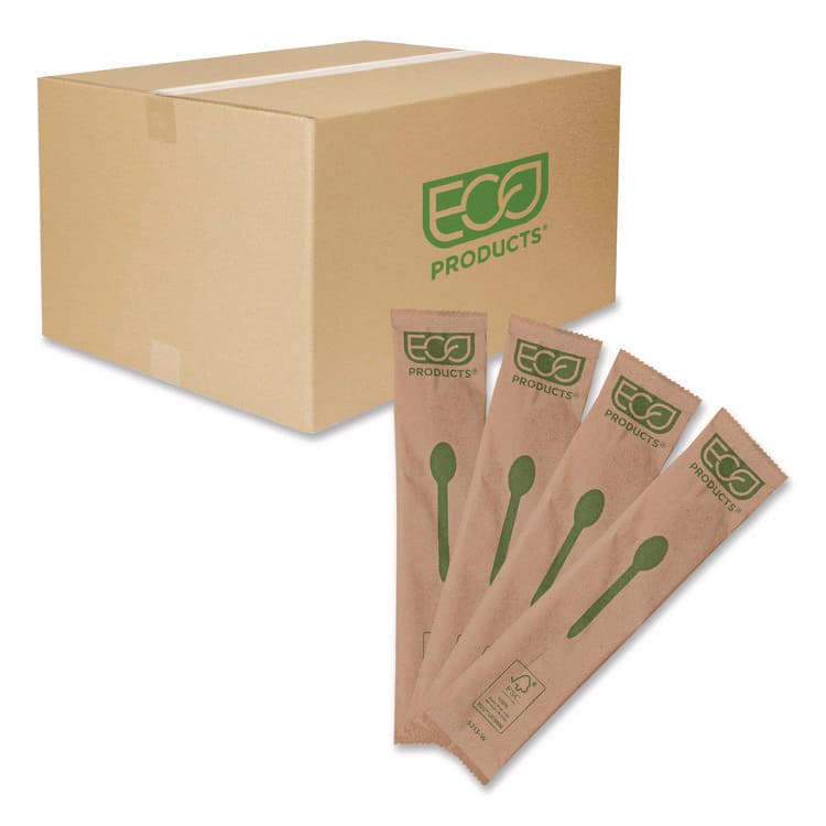 ECO-PRODUCTS,INC. Wood Cutlery, General Purpose Spoon, Natural, 500/Carton (ECOEPS213W)