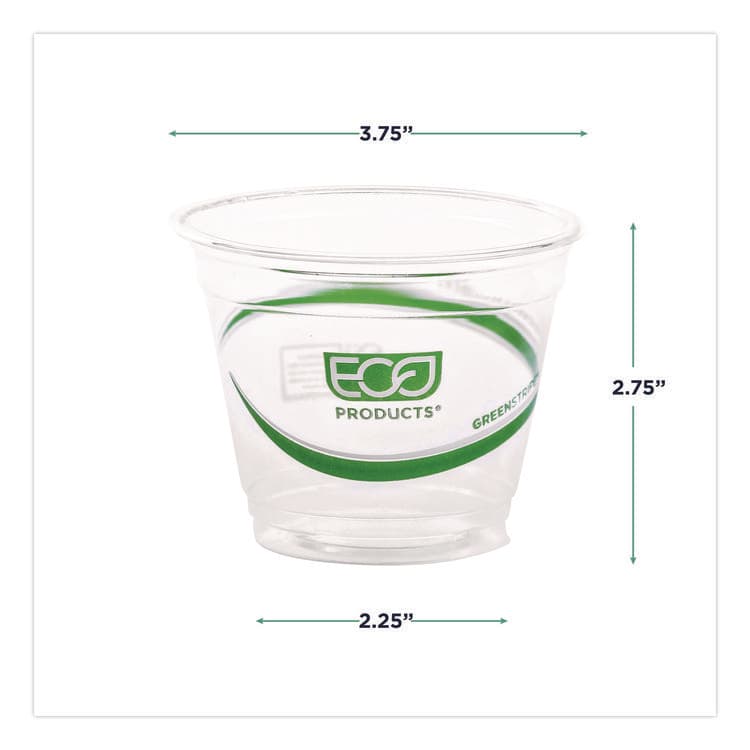 ECO-PRODUCTS,INC. GreenStripe Renewable and Compostable Cold Cups, 9 oz, Plastic, Clear, 50/Pack, 20 Packs/Carton (ECOEPCC9SGS) thumbnail 2