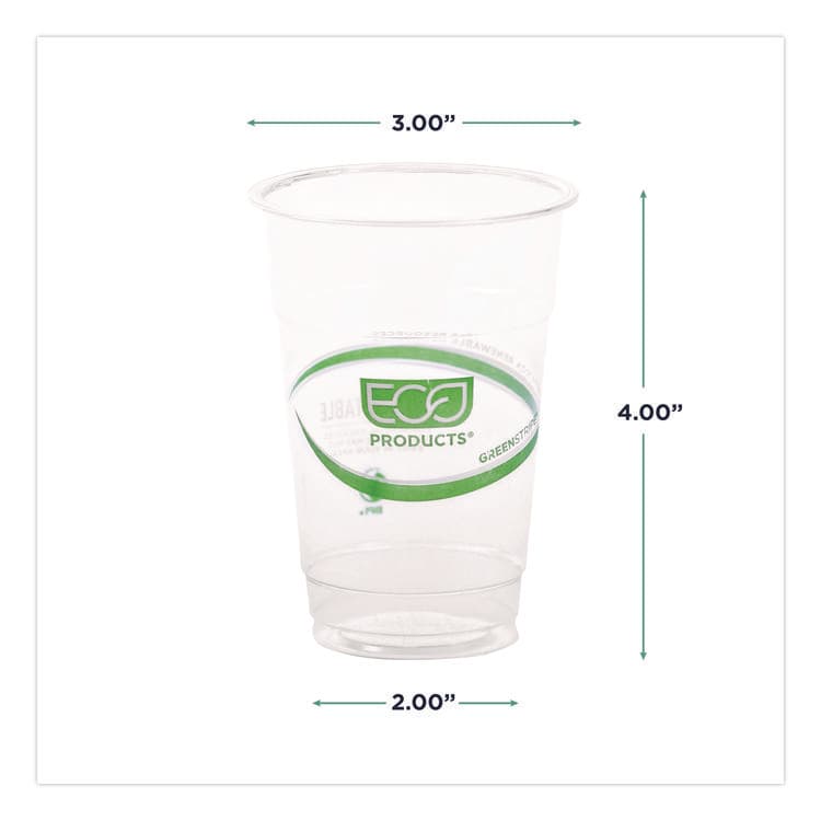 ECO-PRODUCTS,INC. GreenStripe PLA Cold Cups, 10 oz, Plastic, Clear, 1,000/Carton (ECOEPCC10GS) thumbnail 2