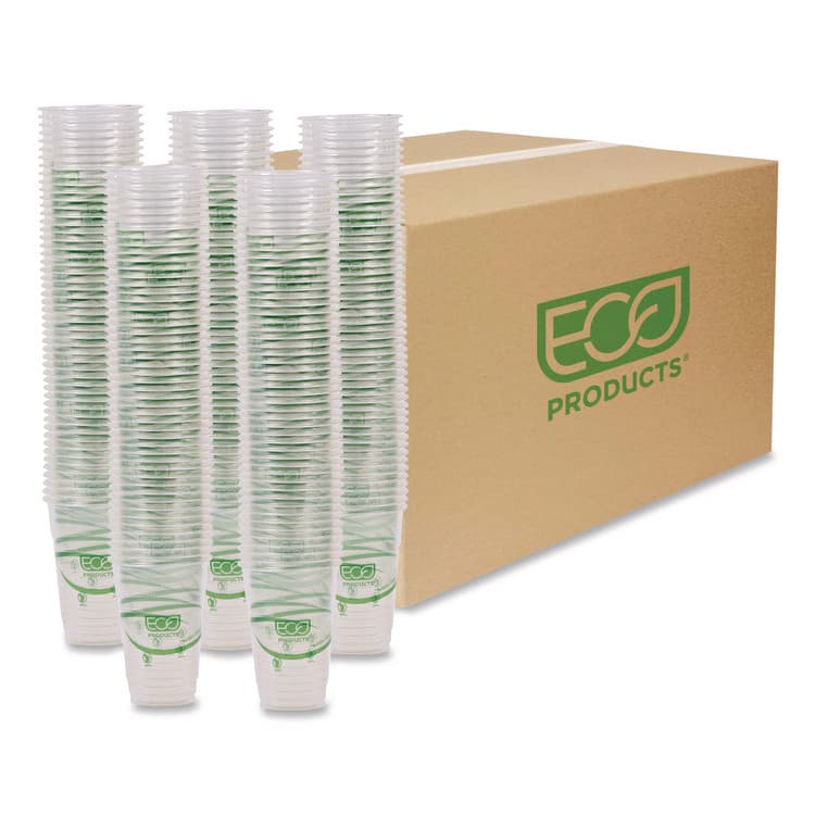 ECO-PRODUCTS,INC. GreenStripe PLA Cold Cups, 10 oz, Plastic, Clear, 1,000/Carton (ECOEPCC10GS)