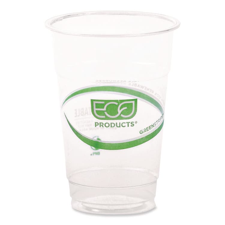 ECO-PRODUCTS,INC. GreenStripe PLA Cold Cups, 10 oz, Plastic, Clear, 1,000/Carton (ECOEPCC10GS) thumbnail 3