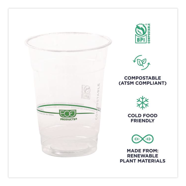 ECO-PRODUCTS,INC. GreenStripe Renewable and Compostable Cold Cups Convenience Pack, 16 oz, Plastic, Clear, 50/Pack (ECOEPCC16GSPK) thumbnail 4