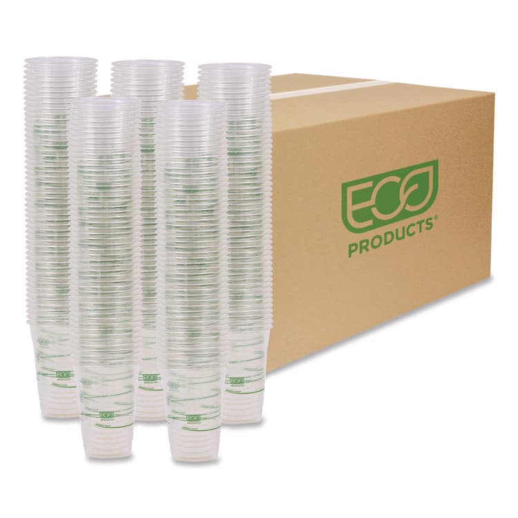 ECO-PRODUCTS,INC. GreenStripe Renewable and Compostable Cold Cups Convenience Pack, 16 oz, Plastic, Clear, 50/Pack (ECOEPCC16GSPK)