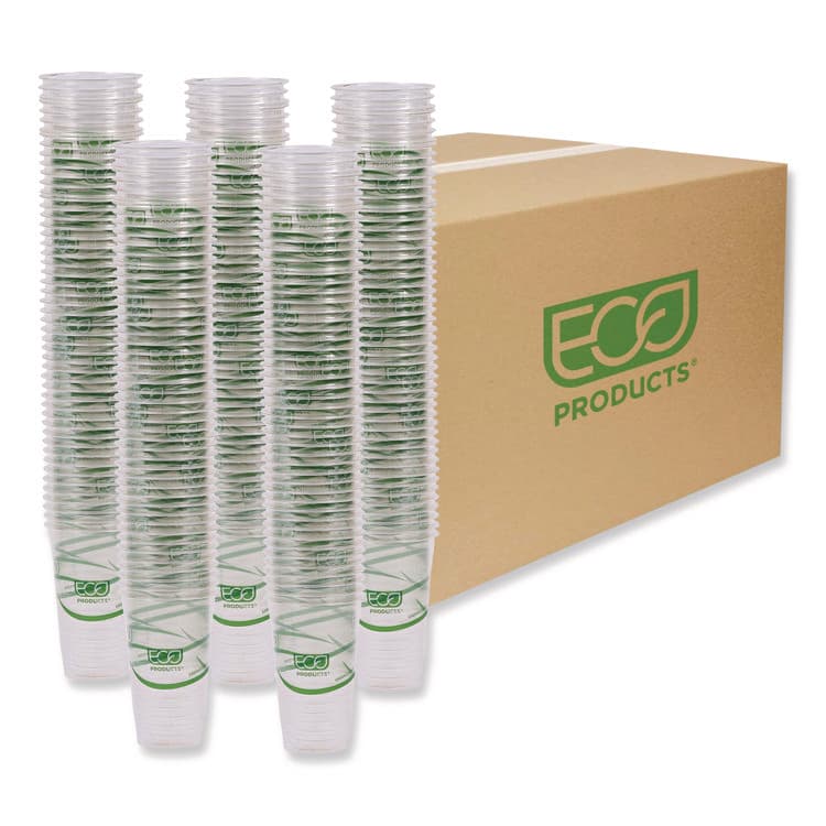 ECO-PRODUCTS,INC. GreenStripe Renewable and Compostable Cold Cups, 20 oz, Plastic, Clear, 50/Pack, 20 Packs/Carton (ECOEPCC20GS)
