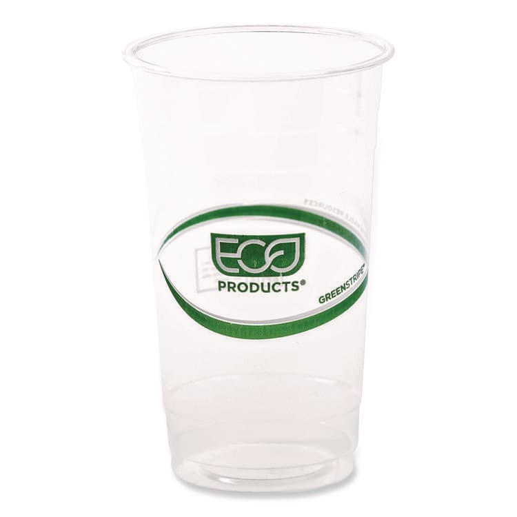 ECO-PRODUCTS,INC. GreenStripe Renewable and Compostable PLA Cold Cups, 24 oz, Plastic, Clear, 50/Pack, 20 Packs/Carton (ECOEPCC24GS) thumbnail 3