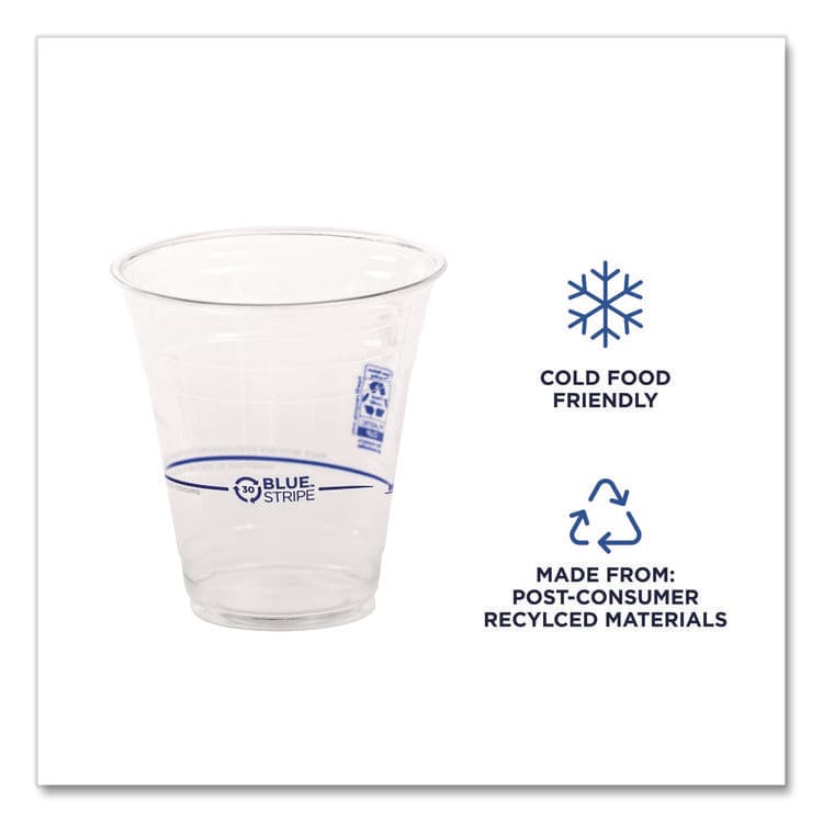 ECO-PRODUCTS,INC. BlueStripe 25% Recycled Content Cold Cups, 12 oz, Plastic, Clear/Blue, 50/Pack, 20 Packs/Carton (ECOEPCR12) thumbnail 4