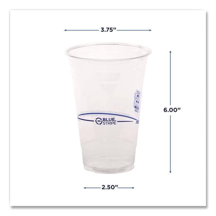 ECO-PRODUCTS,INC. BlueStripe Recycled Content Clear Plastic Cold Drink Cups, 24 oz, 600/Carton (ECOEPCR24) thumbnail 2