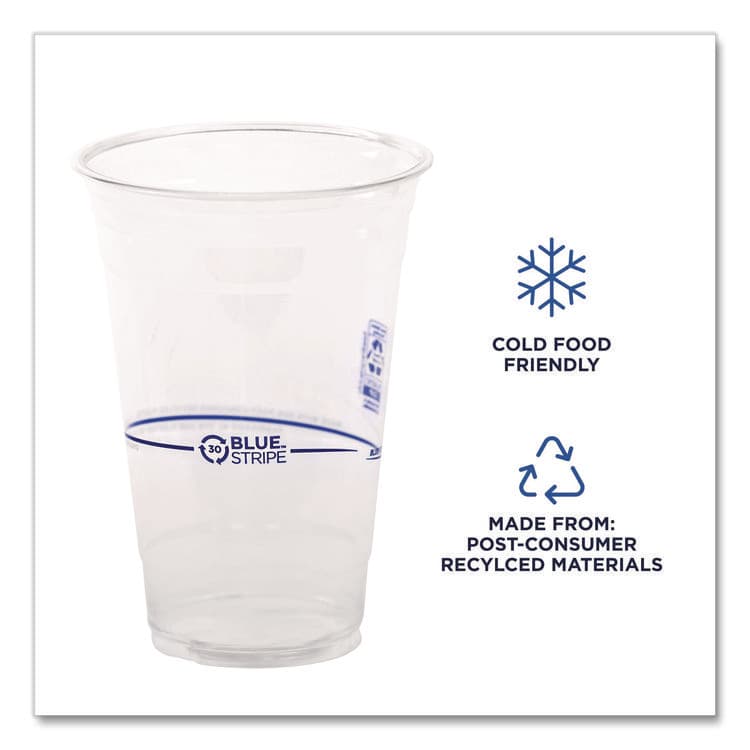 ECO-PRODUCTS,INC. BlueStripe Recycled Content Clear Plastic Cold Drink Cups, 24 oz, 600/Carton (ECOEPCR24) thumbnail 4