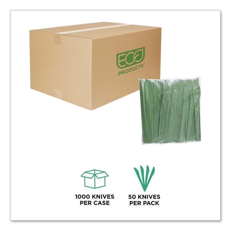 ECO-PRODUCTS,INC. Plantware Compostable Cutlery, Knife, Plastic, Green, 1,000/Carton (ECOEPS011G) thumbnail 4