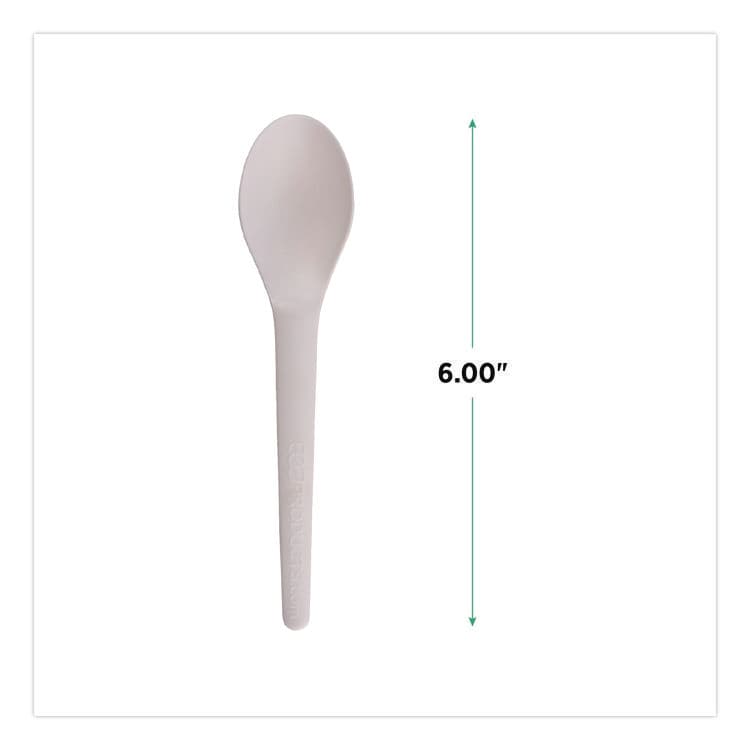 ECO-PRODUCTS,INC. Plantware Compostable Cutlery, Spoon, Plastic, White, 1,000/Carton (ECOEPS013W) thumbnail 2