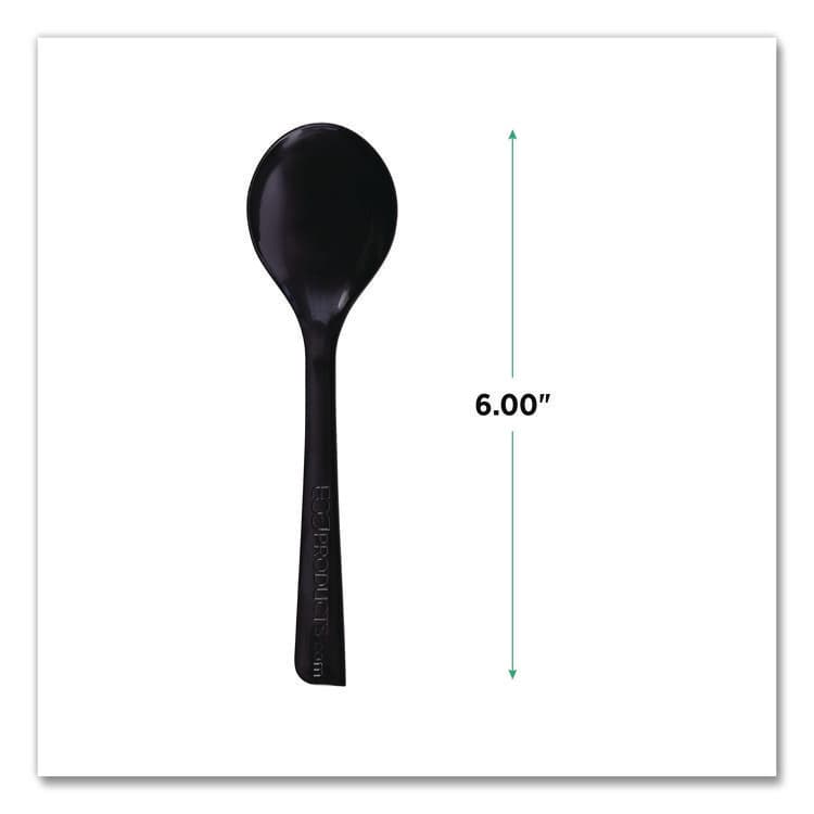 ECO-PRODUCTS,INC. 100% Recycled Content Cutlery, Soup Spoon, Plastic, Black, 50/Pack, 20 Packs/Carton (ECOEPS114) thumbnail 2