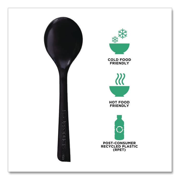 ECO-PRODUCTS,INC. 100% Recycled Content Cutlery, Soup Spoon, Plastic, Black, 50/Pack, 20 Packs/Carton (ECOEPS114) thumbnail 3