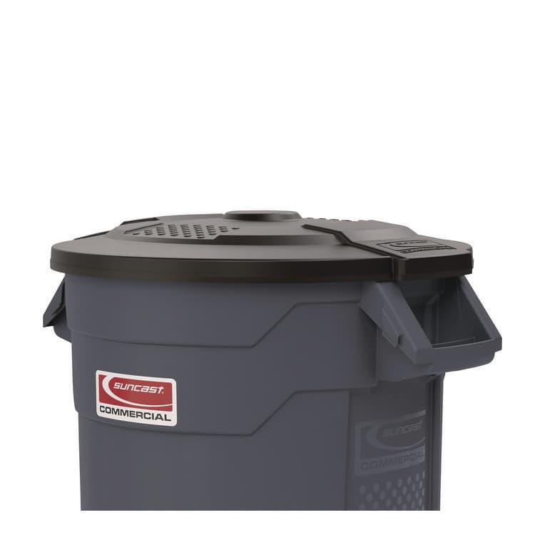 SUNCAST CORPORATION Utility Trash Can Lid for 32 gal Trash Can, 22.22" Diameter x 3", Black (SUATCU32GLIDD) thumbnail 2