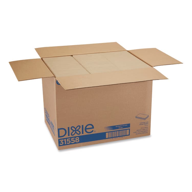 DIXIE FOOD SERVICE 1/8-Fold Dinner Napkin, 1-Ply, 15 x 16.8, White, 350/Pack, 12 Packs/Carton (GPC31558) thumbnail 3