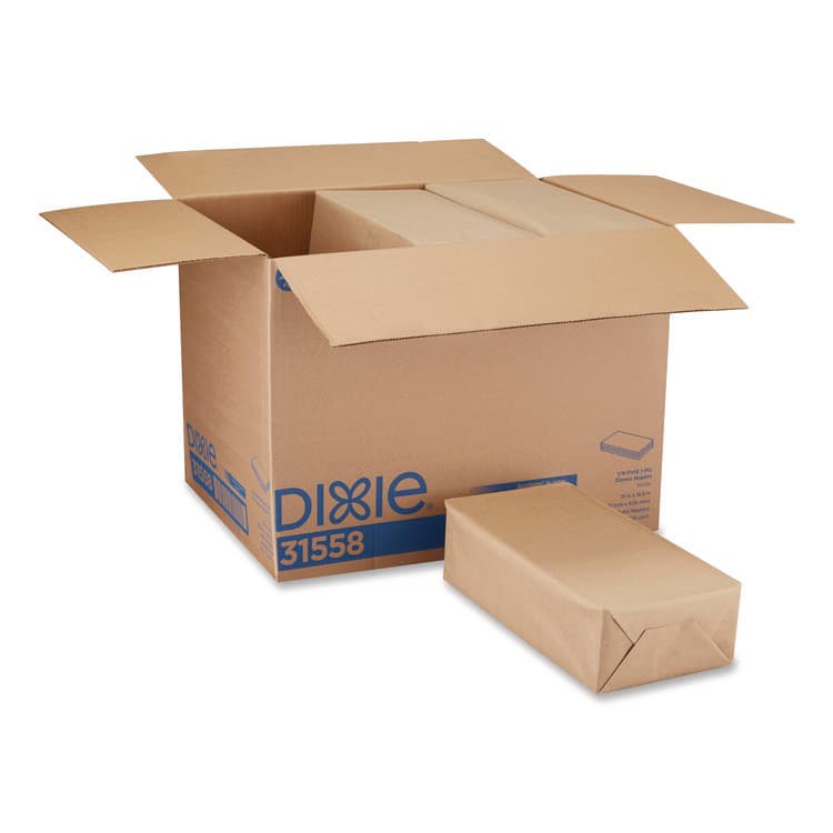 DIXIE FOOD SERVICE 1/8-Fold Dinner Napkin, 1-Ply, 15 x 16.8, White, 350/Pack, 12 Packs/Carton (GPC31558)