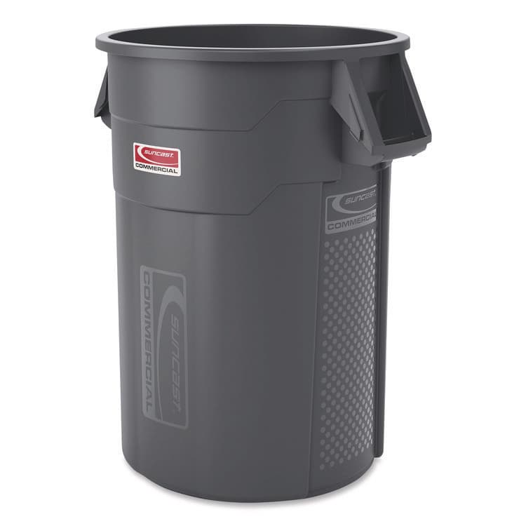 SUNCAST CORPORATION Injection Molded Utility Trash Can, 44 gal, Plastic/Resin, Gray (SUATCU44)