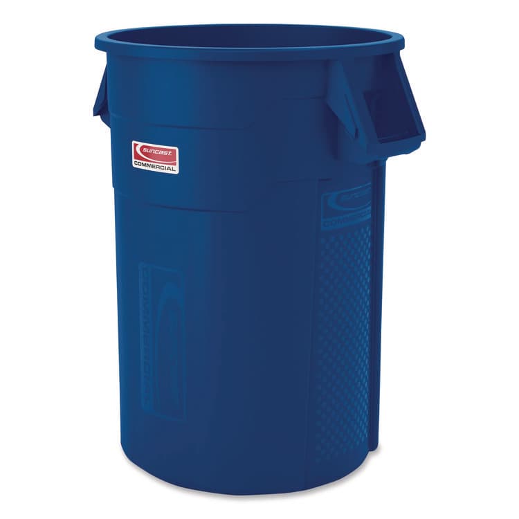 SUNCAST CORPORATION Injection Molded Utility Trash Can, 44 gal, Plastic/Resin, Blue (SUATCU44BL)