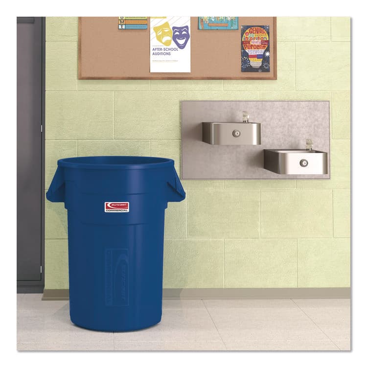 SUNCAST CORPORATION Injection Molded Utility Trash Can, 44 gal, Plastic/Resin, Blue (SUATCU44BL) thumbnail 2