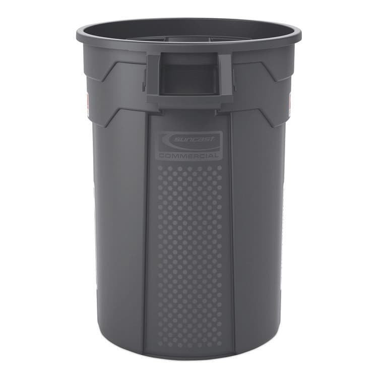 SUNCAST CORPORATION Injection Molded Utility Trash Can, 32 gal, Plastic/Resin, Gray (SUATCU32) thumbnail 3