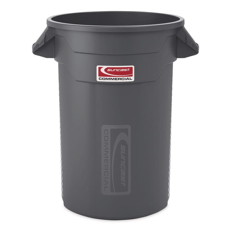 SUNCAST CORPORATION Injection Molded Utility Trash Can, 32 gal, Plastic/Resin, Gray (SUATCU32) thumbnail 4