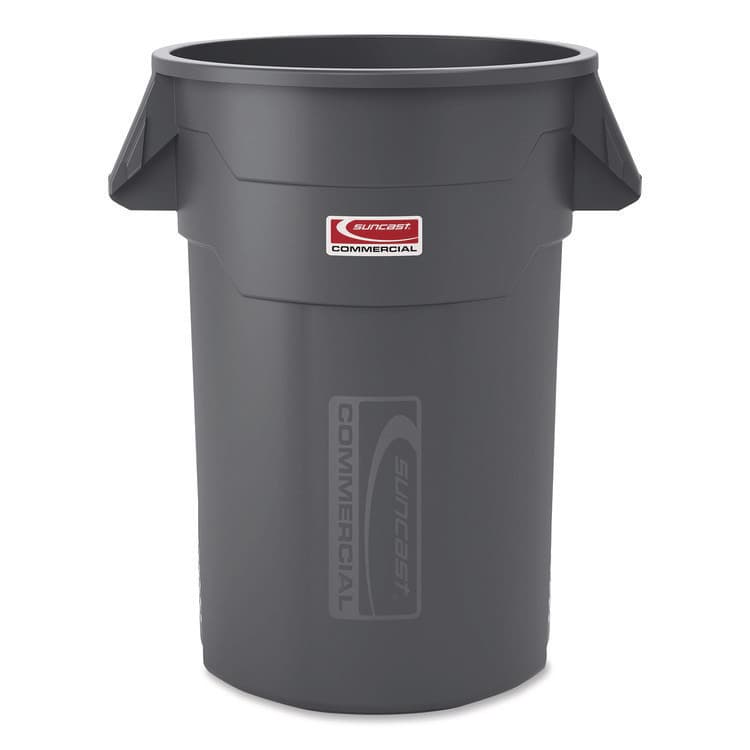 SUNCAST CORPORATION Injection Molded Utility Trash Can, 44 gal, Plastic/Resin, Gray (SUATCU44) thumbnail 4