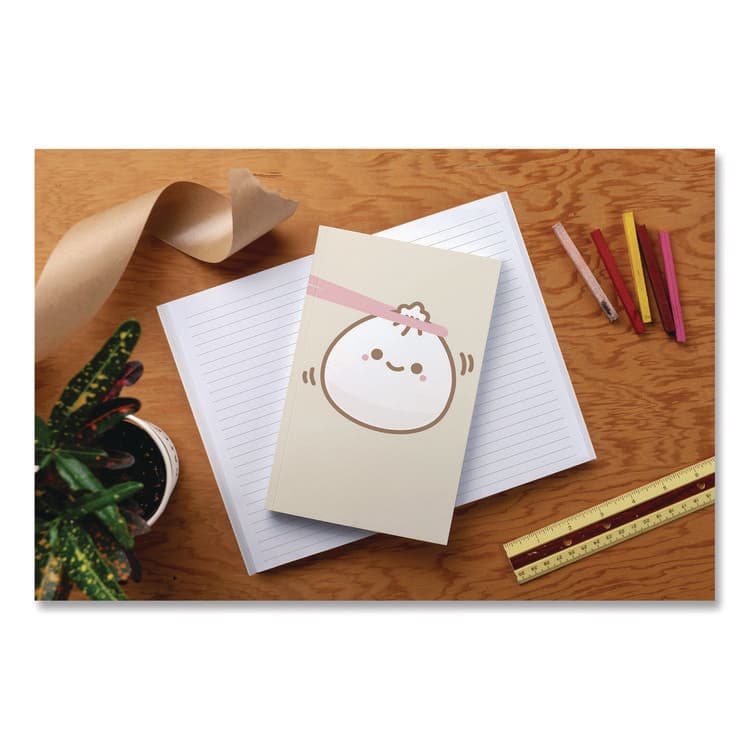 DENIK Smoko Lil B Dumpling Layflat Notebook, 1-Subject, Medium/College Rule, Tan/White/Pink Cover, (72) 8 x 5 Sheets (DNKLFC1887L) thumbnail 3